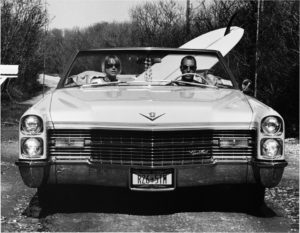 David and Pam in their Caddy